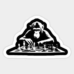 monkey plays chess Sticker